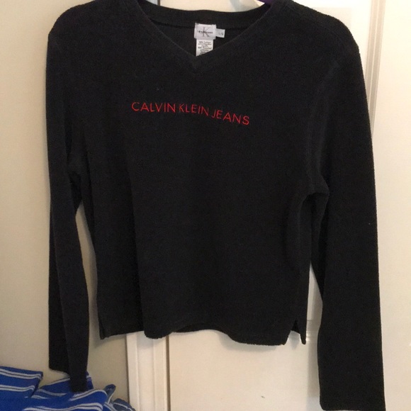 Black Calvin Klein Jeans Fleece Top - Picture 4 of 6
